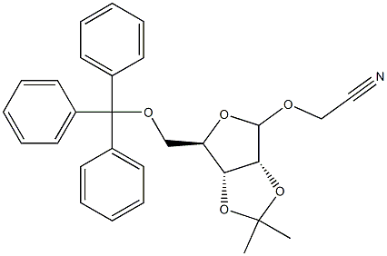 Cyanomethyl 2,3-O-isopropylidene-5-O-trityl-D-ribofuranoside Structure