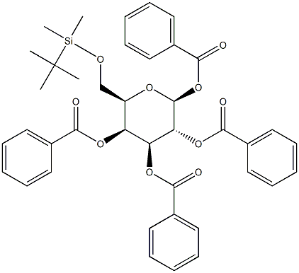 1,2,3,4-Tetra-O-benzoyl-6-O-tert-butyldimethylsilyl-b-D-galactopyranose Structure