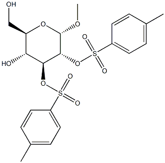 Methyl 2,3-di-O-p-toluenesulfonyl-a-D-glucopyranoside 구조식 이미지