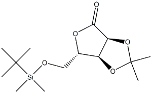 5-O-tert-Butyldimethylsilyl-2,3-O-isopropylidene-L-ribono-1,4-lactone 구조식 이미지