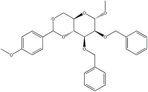 Methyl 2,3-di-O-benzyl-4,6-O-(4-methoxybenzylidene)-a-D-mannopyranoside 구조식 이미지