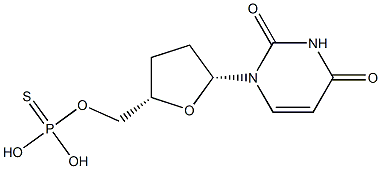 2',3'-Dideoxyuridine-5'-O-monothiophosphate Structure