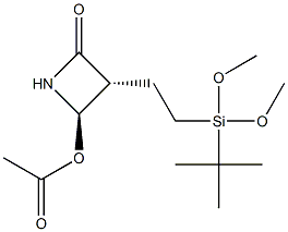 (3R,4R)-4-acetoxy-3-[(tert-butyl-dimethoxysilyl)-ethyl]-2-azetidinone Structure