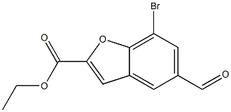 ethyl 7-bromo-5-formylbenzofuran-2-carboxylate 구조식 이미지