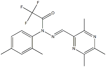 (E)-N-(2,4-dimethylphenyl)-2,2,2-trifluoro-N'-((3,5,6-trimethylpyrazin-2-yl)methylene)acetohydrazide Structure