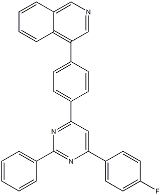 4-(4-(6-(4-fluorophenyl)-2-phenylpyrimidin-4-yl)phenyl)isoquinoline 구조식 이미지