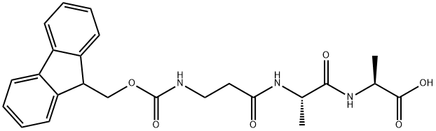 (2S)-2-[(2S)-2-[3-({[(9H-fluoren-9-yl)methoxy]carbonyl}amino)propanamido]propanamido]propanoic acid Structure