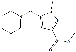 1-Methyl-5-piperidin-1-ylmethyl-1H-pyrazole-3-carboxylic acid methyl ester 구조식 이미지