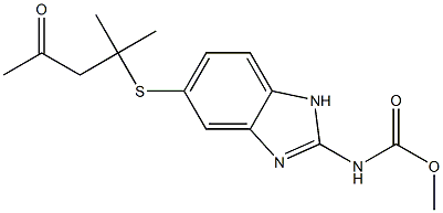 Methyl (5-((2-methyl-4-oxopentan-2-yl)thio)-1H-benzo[d]imidazol-2-yl)carbamate Structure