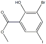 3-Bromo-2-hydroxy-5-iodo-benzoic acid methyl ester Structure