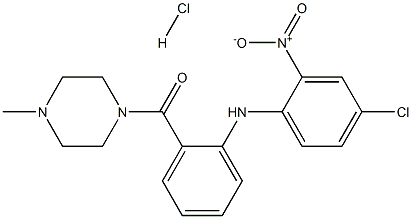[2-[(4-Chloro-2-nitrophenyl)amino]phenyl](4-methyl-1-piperazinyl)methanone HCl 구조식 이미지