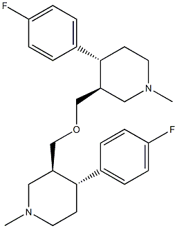 (3S,3'S,4R,4'R)-3,3'-(oxybis(methylene))bis(4-(4-fluorophenyl)-1- methylpiperidine) Structure