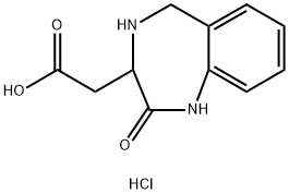 2-(2-oxo-2,3,4,5-tetrahydro-1H-benzo[e][1,4]diazepin-3-yl)acetic acid hydrochloride Structure