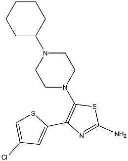 2-amino-4-(4-chlorothien-2-yl)-5-(4-cyclohexylpiperazin-1-yl)thiazole Structure