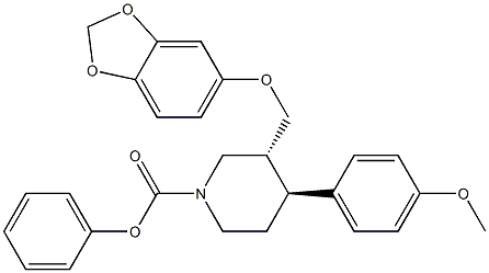 (trans)-phenyl 3-((benzo[d][1,3]dioxol-5-yloxy)methyl)-4-(4- methoxyphenyl)piperidine-1-carboxylate Structure