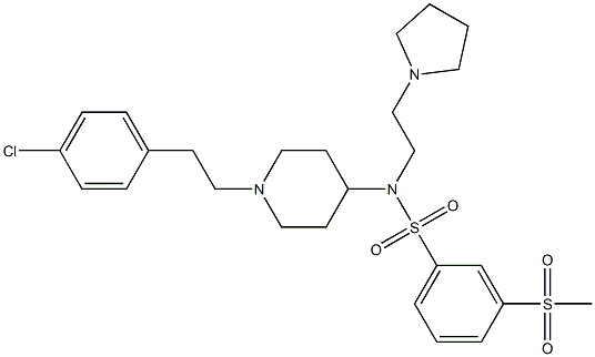 N-(1-[2-(4-CHLOROPHENYL)ETHYL]PIPERIDIN-4-YL)-3-(METHYLSULFONYL)-N-(2-PYRROLIDIN-1-YLETHYL)BENZENESULFONAMIDE Structure
