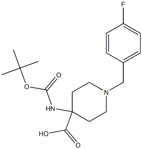 4-(TERT-BUTOXYCARBONYLAMINO)-1-(4-FLUOROBENZYL)PIPERIDINE-4-CARBOXYLIC ACID Structure