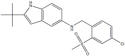 2-TERT-BUTYL-N-[4-CHLORO-2-(METHYLSULFONYL)BENZYL]-1H-INDOL-5-AMINE Structure