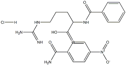 N-benzoyl-DL-arginine p-nitrobenzamide hydrochloride Structure