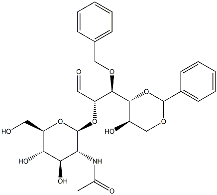 2-O-(2-Acetamido-2-deoxy-b-D-glucopyranosyl)-3-O-benzyl-4,6-O-benzylidene-D-mannose Structure