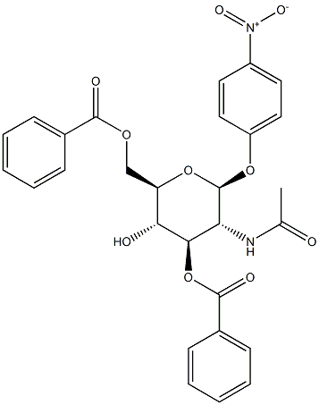 4-Nitrophenyl2-acetamido-3,6-di-O-benzoyl-2-deoxy-b-D-glucopyranoside 구조식 이미지