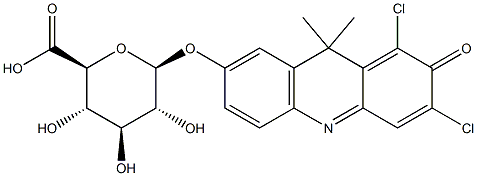 9H-(1,3-Dichloro-9,9-dimethylacridin-2-one-7-yl)b-D-glucuronide 구조식 이미지