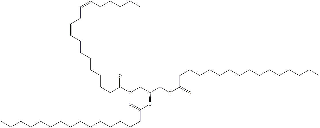 1,2-dihexadecanoyl-3-(9Z,12Z-octadecadienoyl)-sn-glycerol Structure