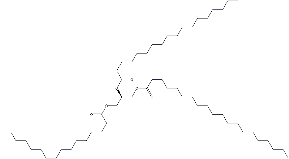 1-(9Z-hexadecenoyl)-2-octadecanoyl-3-eicosanoyl-sn-glycerol Structure