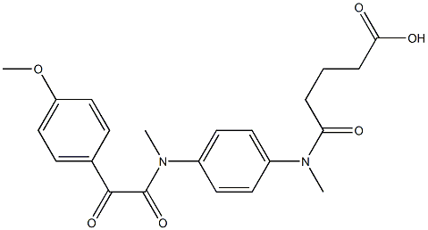 5-((4-(((4-methoxyphenyl)-oxoacetyl) methylamino)phenyl)methylamino)-5-oxopentanoic acid Structure