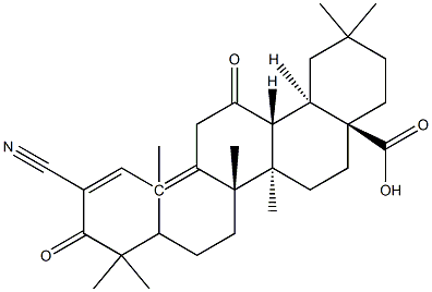 2-cyano-3,12-dioxoolean-1,9-dien-28-oic acid 구조식 이미지