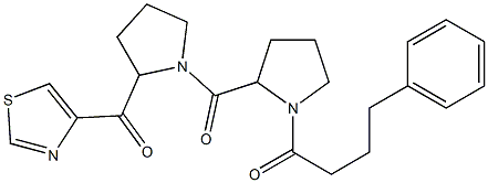 4-((1-((1-(4-phenylbutanoyl)-2-pyrrolidinyl)carbonyl)-2-pyrrolidinyl)carbonyl)thiazole Structure