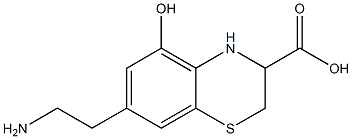 7-(2-aminoethyl)-3,4-dihydro-5-hydroxy-2H-1,4-benzothiazine-3-carboxylic acid Structure