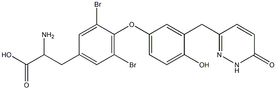 2-amino-3-(3,5-dibromo-4-(4-hydroxy-3-(6-oxo-1,6-dihydro-pyridazin-3-ylmethyl)-phenoxyl)-phenyl)-propionic acid Structure