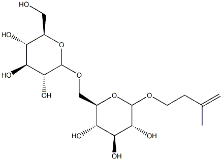 3-methylbut-3-enyl 6-O-glucopyranosylglucopyranoside Structure