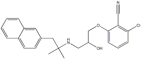 N-(2-hydroxy-3-(2-cyano-3-chlorophenoxy)propyl)-1,1-dimethyl-2-(2-nephthyl)ethylamine 구조식 이미지