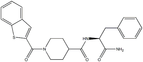 1-(2-benzothienylcarbonyl)piperidin-4-ylcarbonyl-phenylalaninamide Structure