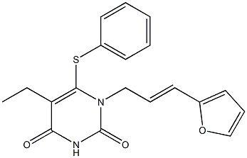 5-ethyl-1-(3-(2-furyl)prop-2-en-1-yl)-6-(phenylthio)uracil 구조식 이미지