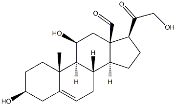 3 beta,11 beta, 21-trihydroxy-20-oxo-5-pregnen-18-al 구조식 이미지