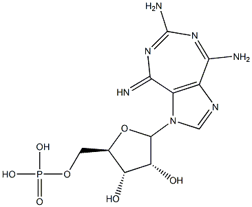 4,6-diamino-8-imino--8H-1-ribofuranosylimidazo(4,5-e)(1,3)diazepine-5'-phosphate Structure