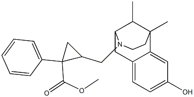 6,11-dimethyl-1,2,3,4,5,6-hexahydro-3-((2'-(methoxycarbonyl)-2'-phenylcyclopropyl)methyl)-2,6-methano-3-benzazocin-8-ol Structure