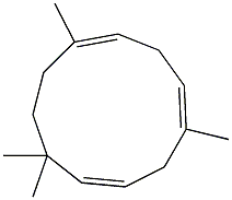 4,7,10-Cycloundecatriene, 1,1,4,8-tetramethyl-, cis,cis,cis- 구조식 이미지