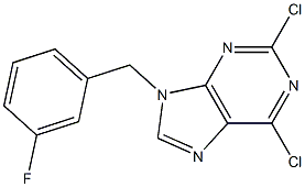 2,6-dichloro-9-(3-fluorobenzyl)-9H-purine 구조식 이미지
