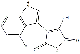 3-(4-fluoro-1H-indol-3-yl)-4-hydroxy-1H-pyrrole-2,5-dione 구조식 이미지