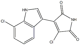 3-chloro-4-(7-chloro-1H-indol-3-yl)-1H-pyrrole-2,5-dione 구조식 이미지