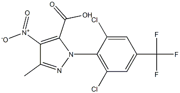 1-[2,6-DICHLORO-4-(TRIFLUOROMETHYL)PHENYL]-3-METHYL-4-NITRO-1H-PYRAZOLE-5-CARBOXYLICACID 구조식 이미지