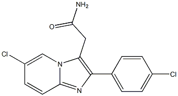 6-CHLORO-2-(4-CHLOROPHENYL)IMIDAZO[1,2-A]PYRIDINE-3-ACETAMIDE 구조식 이미지
