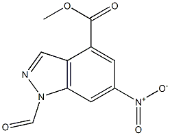 4-METHOXYCARBONYL-6-NITRO-(1H)INDAZOLE CARBOXYALDEHYDE Structure