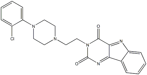 3-(2-(4-(2-CHLOROPHENYL)PIPERAZIN-1-YL)ETHYL)PYRIMIDO (5,4-B)INDOLE-2,4-DIONE 구조식 이미지