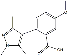 5-methoxy-2-(1,3,5-trimethyl-1H-pyrazol-4-yl)benzoic acid 구조식 이미지