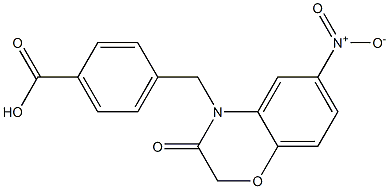 4-((2,3-dihydro-6-nitro-3-oxobenzo[b][1,4]oxazin-4-yl)methyl)benzoic acid Structure